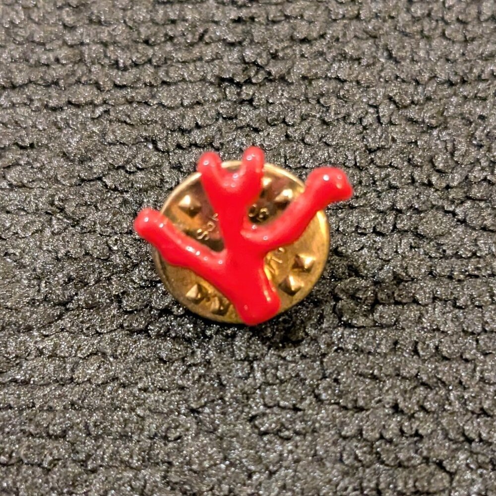 Isaia Red and Gold Lapel Pin